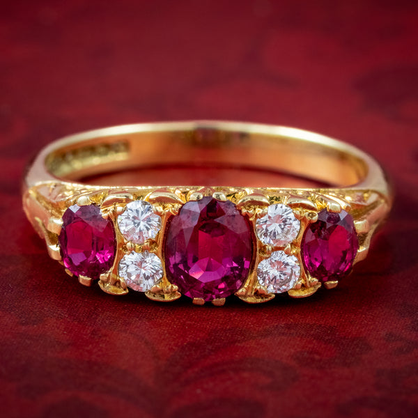 Vintage Ruby Diamond Ring 1ct Of Ruby Dated 1972