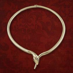 Snake Collar Necklace Ruby Eyes 9ct Gold 