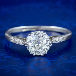 Vintage Diamond Solitaire Ring Platinum 18ct Gold 1.20ct Diamond Circa 1920