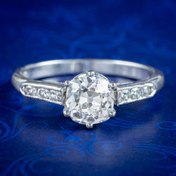 Vintage Diamond Solitaire Ring 1.25ct Diamond With Cert