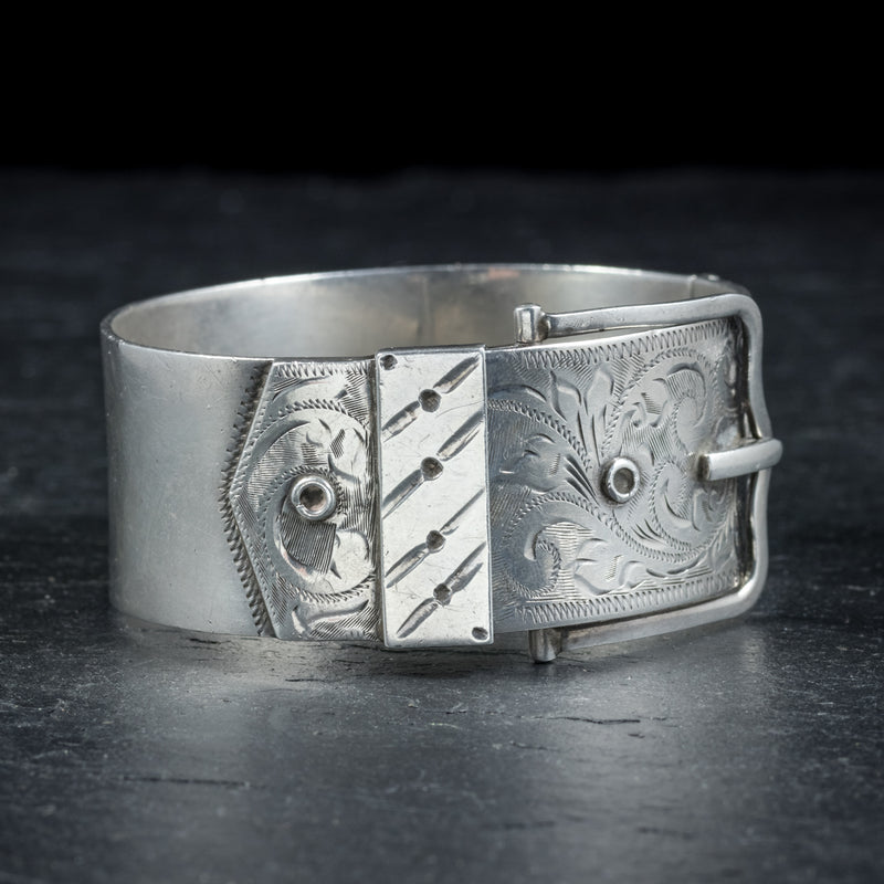 Sterling Silver Buckle Bangle Dated 1965