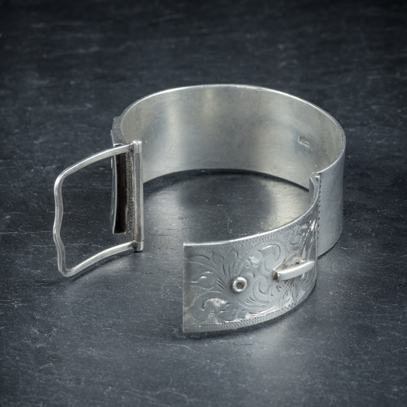 Sterling Silver Buckle Bangle Dated 1965 Antique Jewellery Online