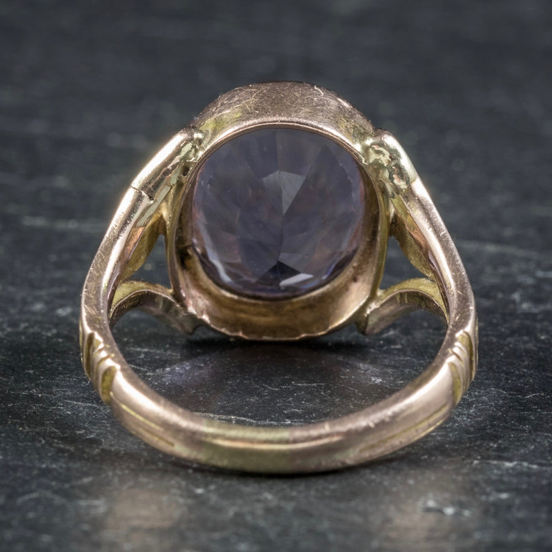 Antique Arts and Crafts Purple Spinel Ring 15ct Gold Circa 1900 BACK
