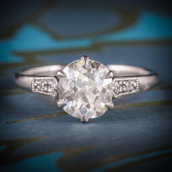 ANTIQUE DIAMOND ENGAGEMENT RING SOLITARE 1.50CT VVS1 