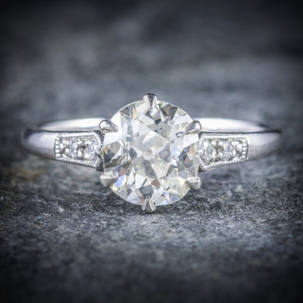 ANTIQUE DIAMOND ENGAGEMENT RING SOLITARE 1.50CT VVS1 FRONT