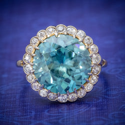 Antique Edwardian 8ct Blue Zircon Cluster Ring Circa 1905 cover