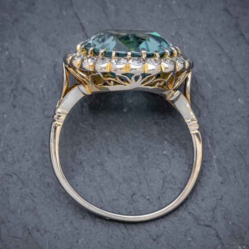 Antique Edwardian 8ct Blue Zircon Cluster Ring Circa 1905
