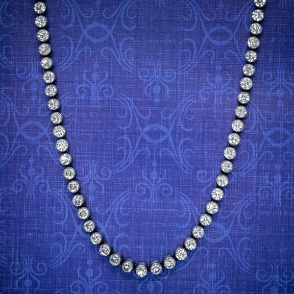 ANTIQUE EDWARDIAN COLLAR PASTE STONE SILVER NECKLACE CIRCA 1910 COVER