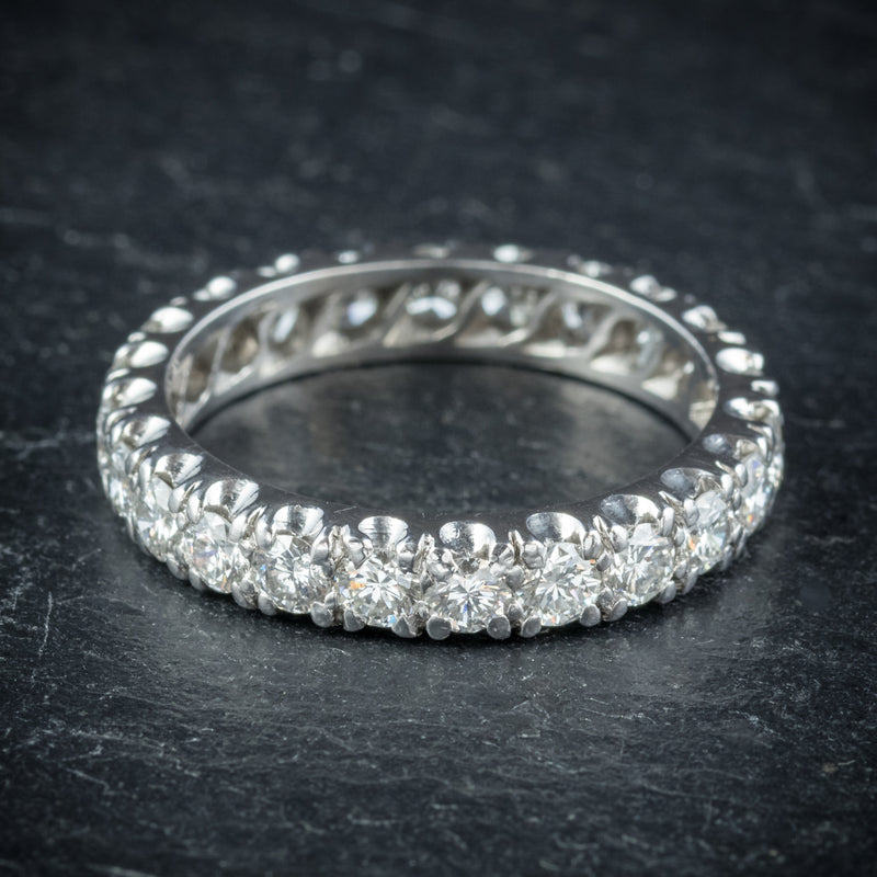 Antique Edwardian Diamond Eternity Ring Platinum Circa 1915 front