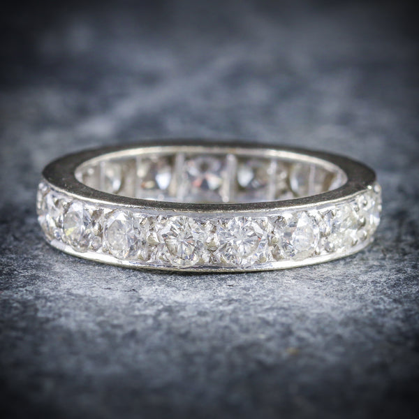 ANTIQUE EDWARDIAN DIAMOND ETERNITY RING PLATINUM CIRCA 1915 FRONT