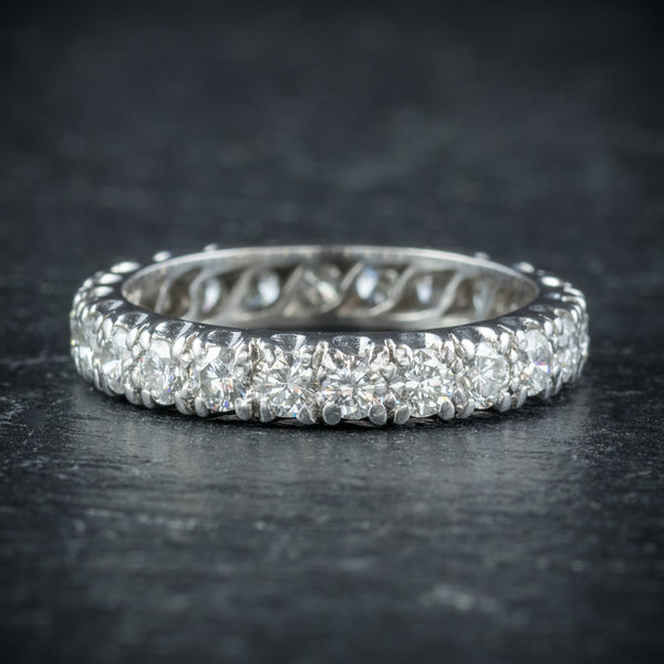 Antique Edwardian Diamond Eternity Ring Platinum Circa 1915 side