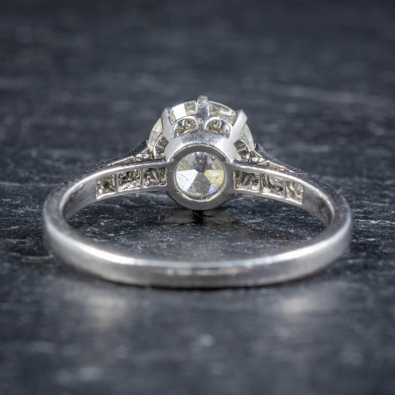 Antique Edwardian Diamond Solitaire Ring Platinum Engagement Ring