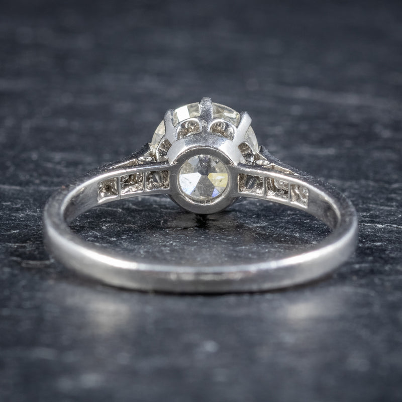 ANTIQUE EDWARDIAN DIAMOND SOLITAIRE RING PLATINUM ENGAGEMENT RING CIRCA 1910 BACK