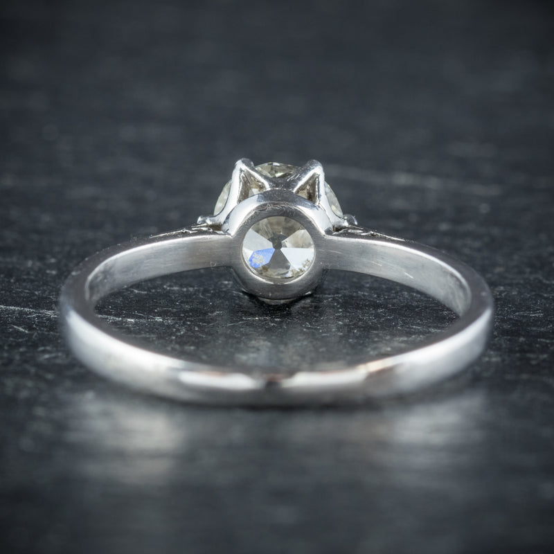 Antique Edwardian Diamond Engagement Ring Platinum Circa 1910 BACK