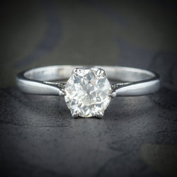 Antique Edwardian Diamond Engagement Ring Platinum Circa 1910 COVER