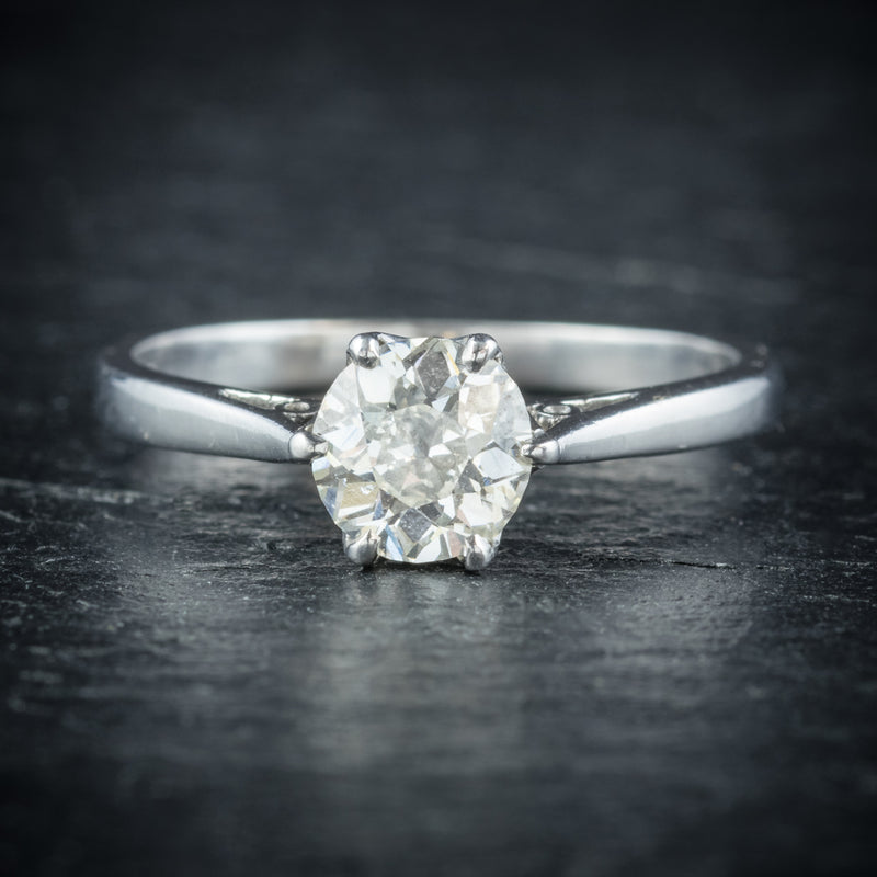 Antique Edwardian Diamond Engagement Ring Platinum Circa 1910 FRONT
