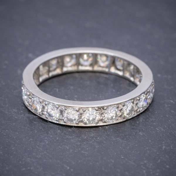 ANTIQUE EDWARDIAN FULL DIAMOND ETERNITY RING 18CT WHITE GOLD CIRCA 1910 FRONT