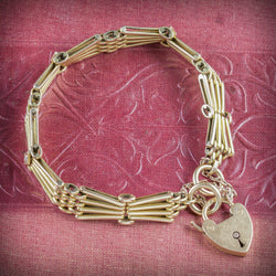 ANTIQUE EDWARDIAN GOLD AND DIAMOND BRACELET 18CT GOLD 1904 COVER