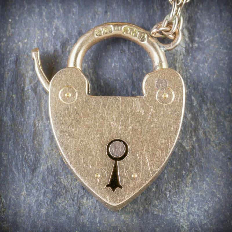 ANTIQUE EDWARDIAN GOLD AND DIAMOND BRACELET 18CT GOLD 1904 PADLOCK