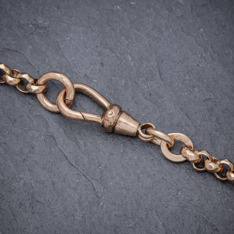 Antique Edwardian Gold Cased Belcher Guard Chain Dated 1903 clasp
