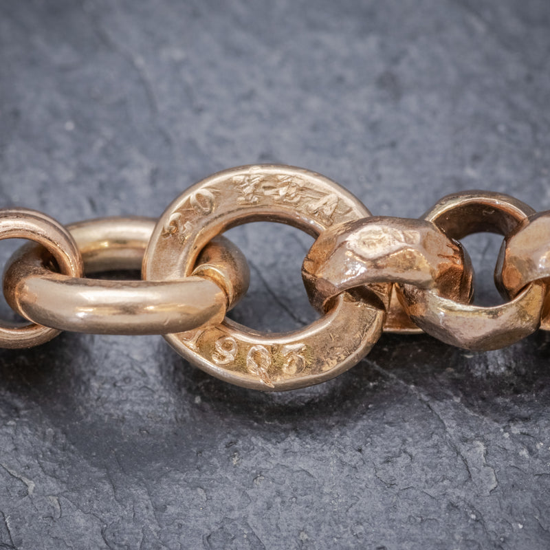 Antique Edwardian Gold Cased Belcher Guard Chain Dated 1903 stamps