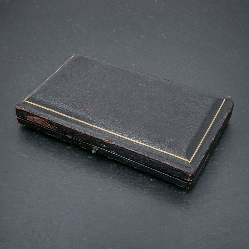 ANTIQUE EDWARDIAN PASTE BOW BROOCH SILVER CIRCA 1905 BOXED BOX