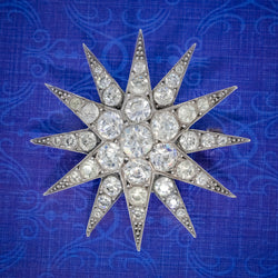 ANTIQUE EDWARDIAN PASTE STAR BROOCH SILVER CIRCA 1910 COVER