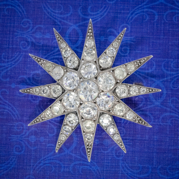 ANTIQUE EDWARDIAN PASTE STAR BROOCH SILVER CIRCA 1910 COVER