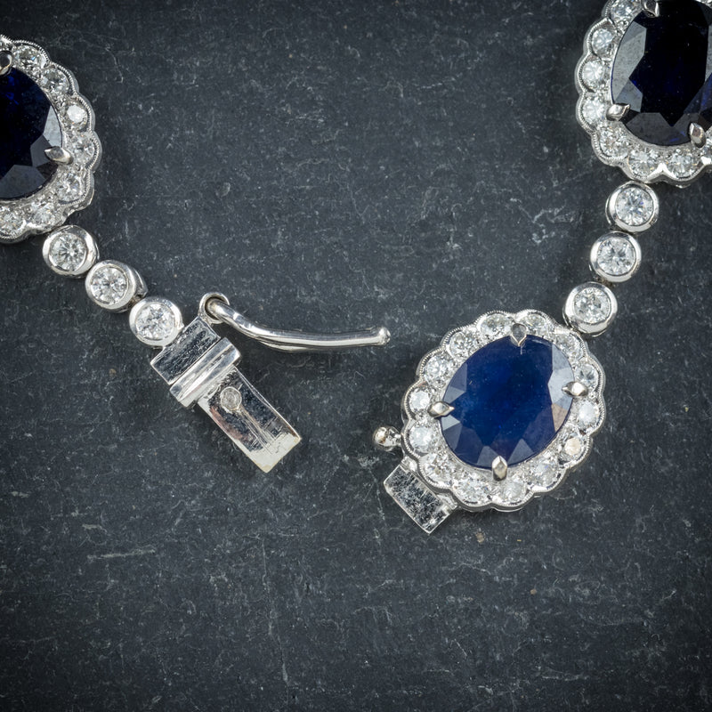 Antique Edwardian Sapphire Diamond Bracelet 18ct Gold Circa 1910 clasp