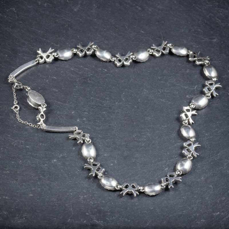 ANTIQUE EDWARDIAN SUFFRAGETTE NECKLACE SILVER CIRCA 1910 BACK