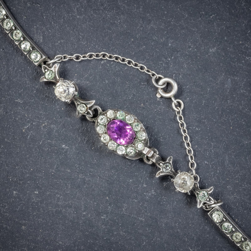 ANTIQUE EDWARDIAN SUFFRAGETTE NECKLACE SILVER CIRCA 1910 CLASP1