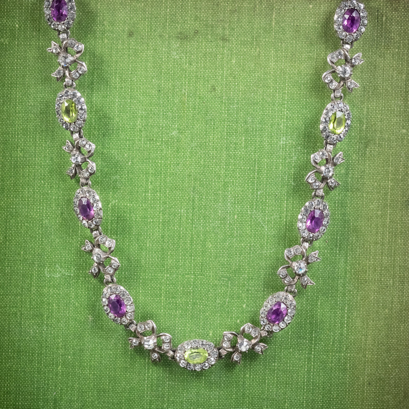 ANTIQUE EDWARDIAN SUFFRAGETTE NECKLACE SILVER CIRCA 1910 COVER