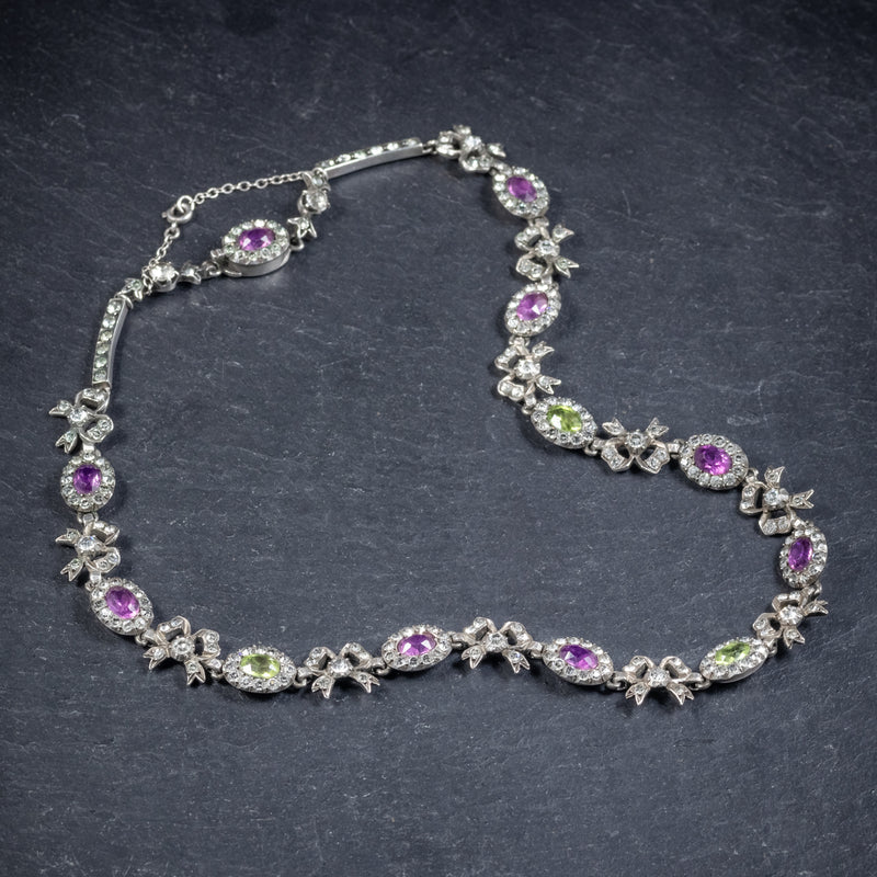 ANTIQUE EDWARDIAN SUFFRAGETTE NECKLACE SILVER CIRCA 1910 TOP