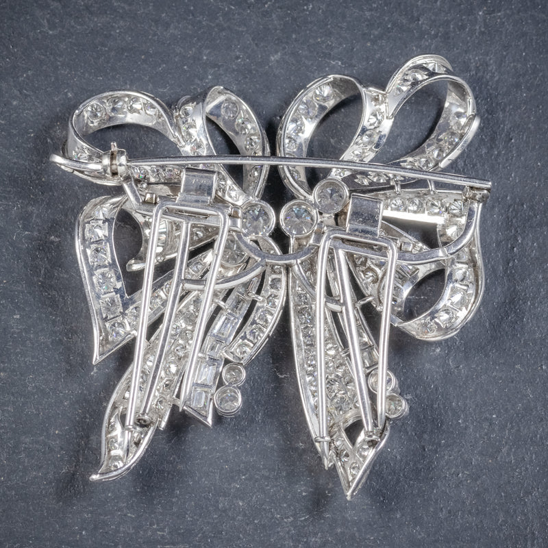 Antique French Edwardian 15ct Diamond Double Clip Brooch Platinum Circa 1915 back