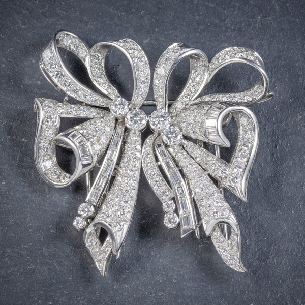 Antique French Edwardian 15ct Diamond Double Clip Brooch Platinum Circa 1915 front