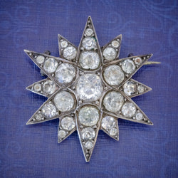 Antique French Paste Star Brooch Silver Circa 1890 COVER