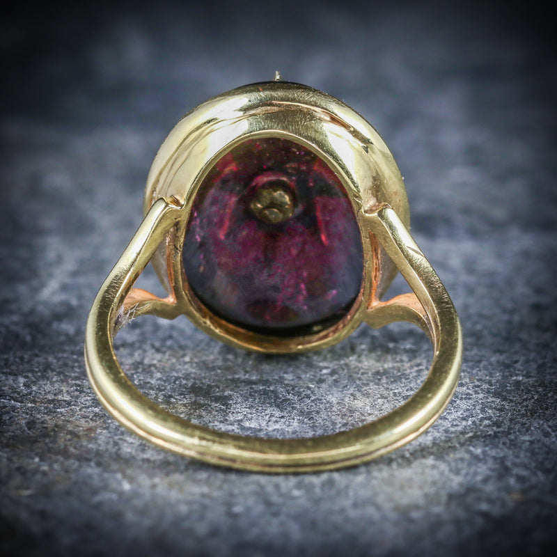 Antique Victorian Garnet Ring 18ct Gold Pearl Star Circa 1880 Antique Jewellery Online