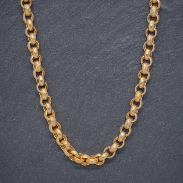ANTIQUE GEORGIAN CABLE CHAIN NECKLACE 18CT GOLD SILVER CIRCA 1800 FRONT