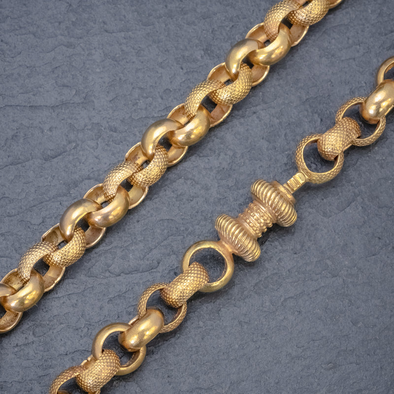 ANTIQUE GEORGIAN CABLE CHAIN NECKLACE 18CT GOLD SILVER CIRCA 1800 LINKS