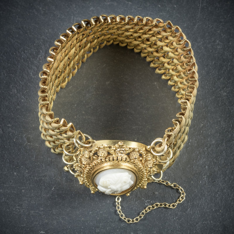 Antique Georgian Cameo Bracelet Pinchbeck Circa 1810 TOP