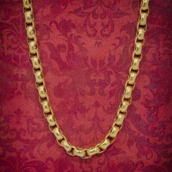 ANTIQUE GEORGIAN GOLD CABLE CHAIN 18CT GOLD ON STERLING SILVER CIRCA 1830 COVER