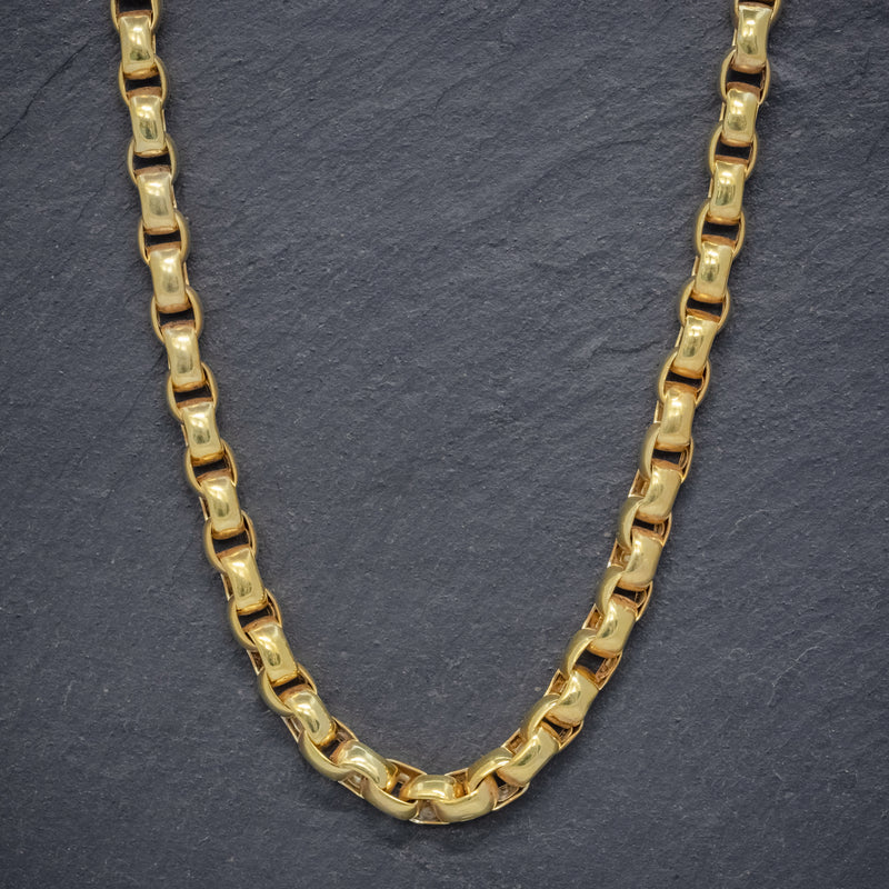 ANTIQUE GEORGIAN GOLD CABLE CHAIN 18CT GOLD ON STERLING SILVER CIRCA 1830 FRONT