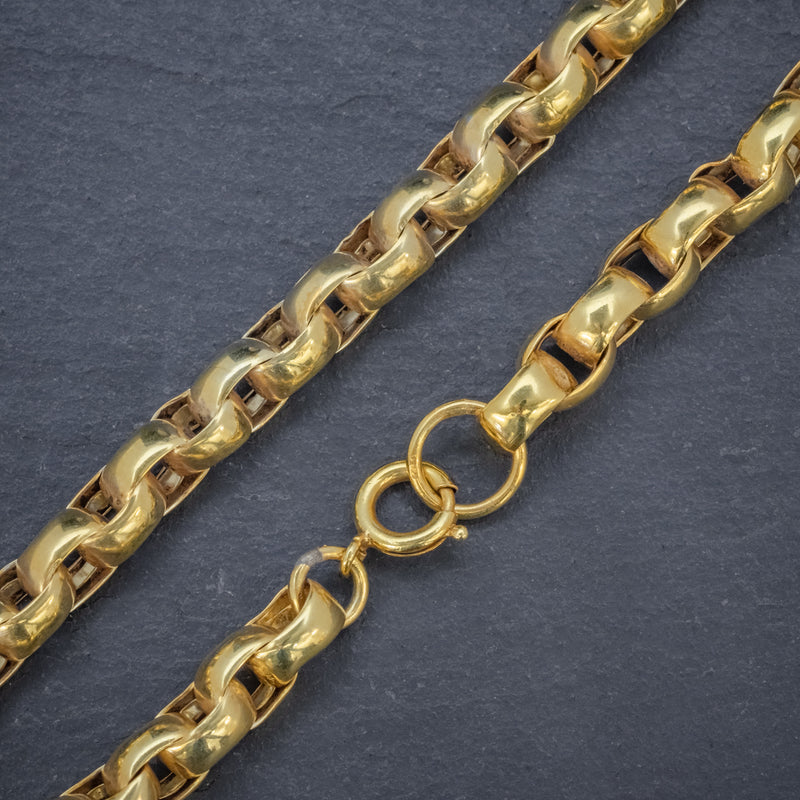 ANTIQUE GEORGIAN GOLD CABLE CHAIN 18CT GOLD ON STERLING SILVER CIRCA 1830 LINKS