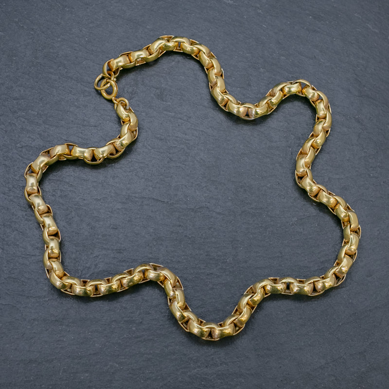 ANTIQUE GEORGIAN GOLD CABLE CHAIN 18CT GOLD ON STERLING SILVER CIRCA 1830 TOP