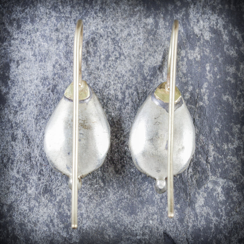 ANTIQUE GEORGIAN PASTE EARRINGS BOXED CIRCA 1800 BACK
