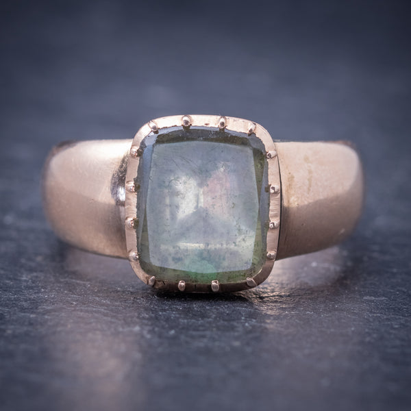 Antique Georgian Ring 18ct Gold Rock Crystal Circa 1780 front