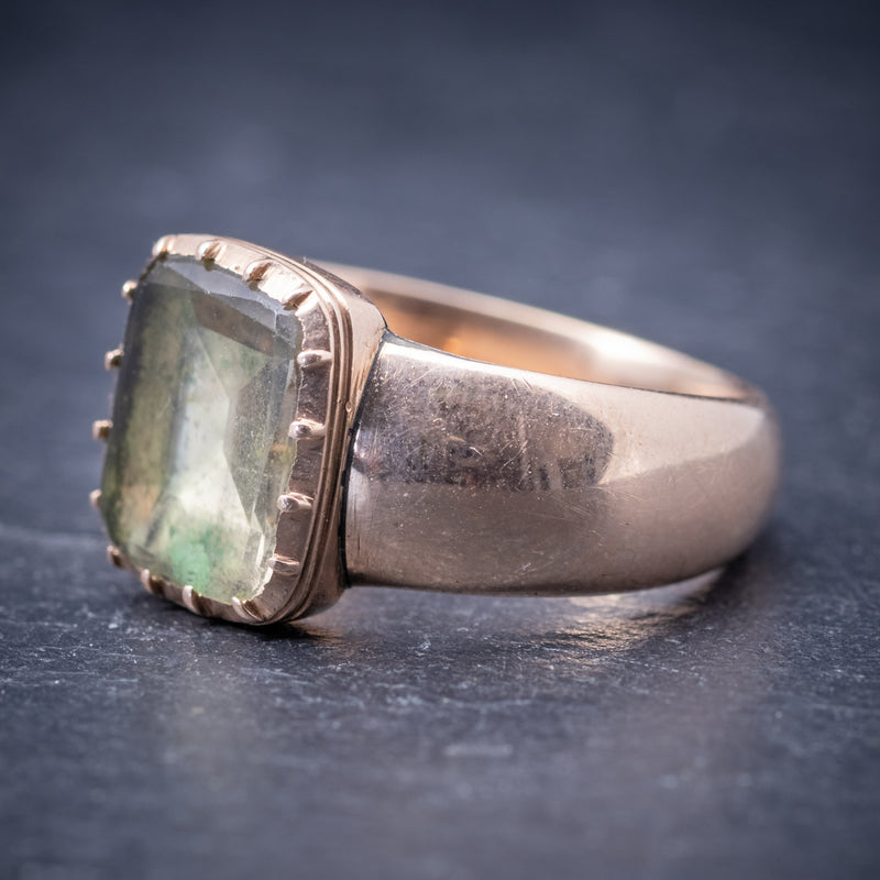 Antique Georgian Ring 18ct Gold Rock Crystal Circa 1780 side