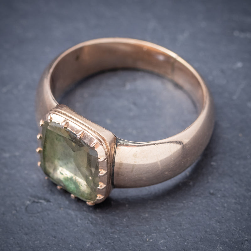 Antique Georgian Ring 18ct Gold Rock Crystal Circa 1780 top