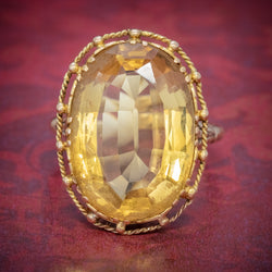 ANTIQUE VICTORIAN 12CT CITRINE RING 9CT GOLD CIRCA 1900 COVER