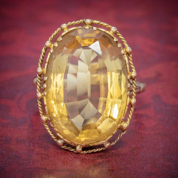 ANTIQUE VICTORIAN 12CT CITRINE RING 9CT GOLD CIRCA 1900 COVER